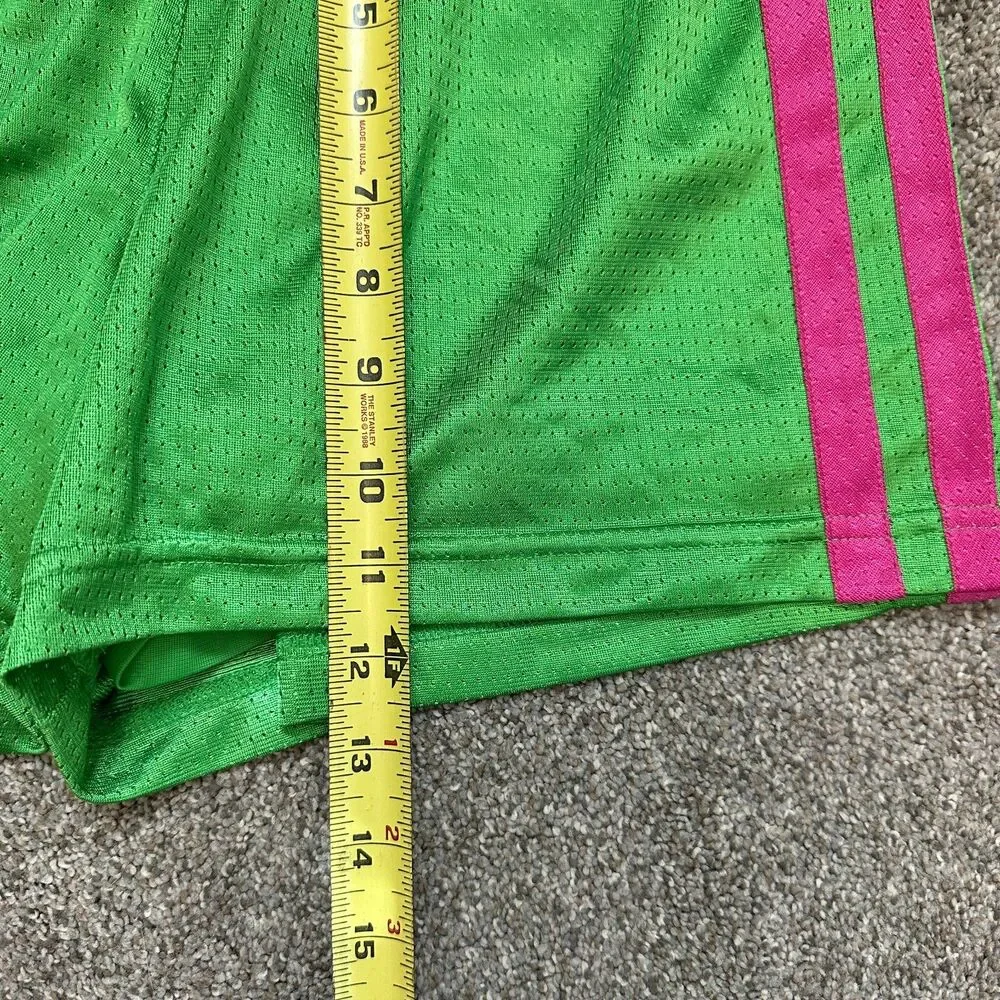 Adidas Watermelon Double Layer Mesh Shorts Green Pink Womens Medium Y2K 2011 - Picture 6 of 9